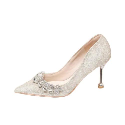BINGO DUCK Узкий каблук Высокие каблуки Женские Серебряные
