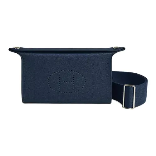 HERMES Videpoches Коровья кожа Togo Сумка через плечо Сумка на плечо Мужская 7K BLEU Abysse Глубокое море Синий