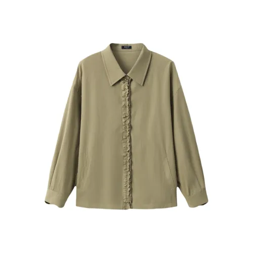 LUYOUYE Серый Кофейный Зеленый Женские Рубашки