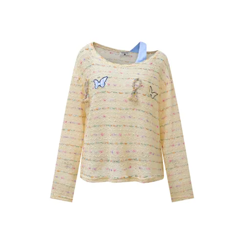 WAYHWEI Светло-желтый Женский Трикотаж