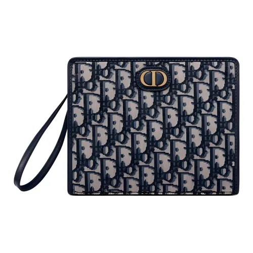 DIOR 30 Montaigne Холст Сумка Клатч Маленький Женский Синий