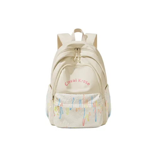 CinvaiKrose Ткань Рюкзак Дорожная Сумка Большая Женская Экрю