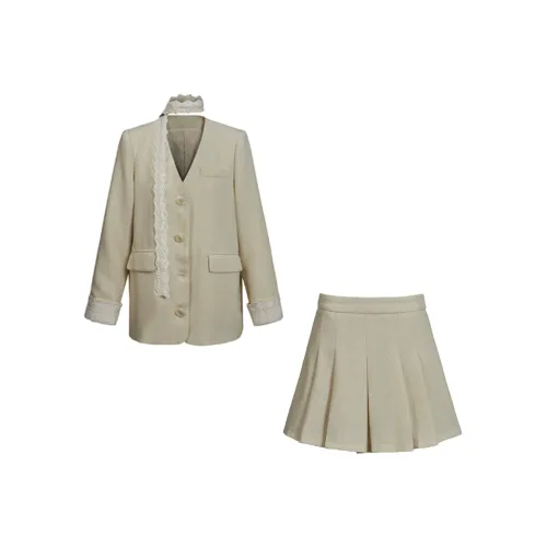 COMMA GIRL Абрикосовый Двухкомпонентный Набор Женские Комплекты с Юбкой