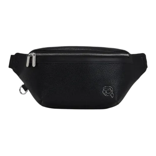 KARL LAGERFELD Экологичный Переработанный Полиуретан Сумка через плечо Бананка Мужской Черный