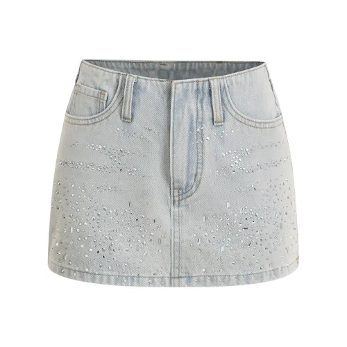CHILL QIAOER Джинсовые короткие юбки Женские
