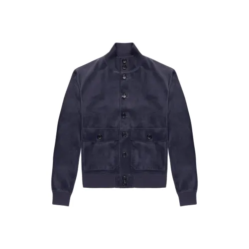 BALLY Синий Мужская Кожаная Куртка