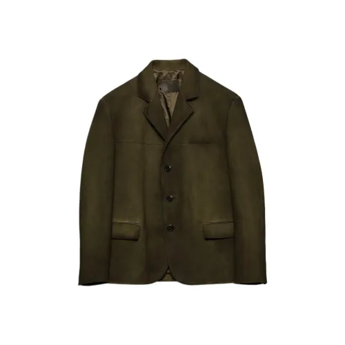 PRADA Fw25 Кожа Куртка Мужская