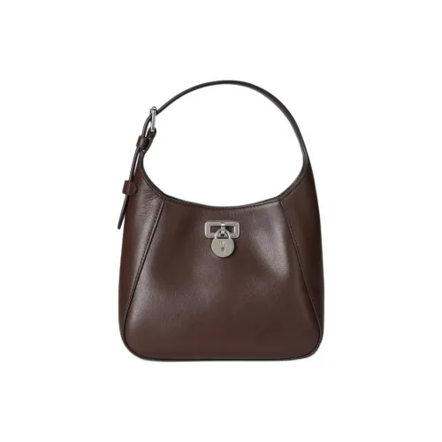 Polo Ralph Lauren Сумка через плечо из коровьей кожи маленькая женская цвет темно-ореховый коричневый