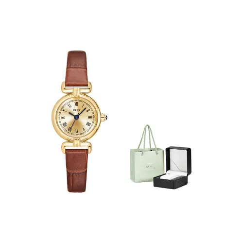 RERF Кварцевый механизм Часы Женские Золотистый циферблат