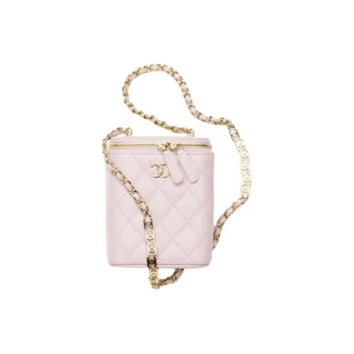 CHANEL Коровья кожа крупнозернистая текстура сумка с цепочкой женская розовая