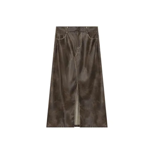 THE SEA LIFE Кожа Длинная Юбка Женская