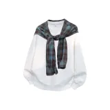 Синий шарф + белый