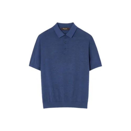 Loro Piana Мужская поло синего цвета