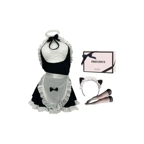 TLXT Черный + Черный Чулки + Головной убор Женские Ночные сорочки