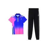 Розово-красный комплект одежды (розово-красный топ + черный низ)