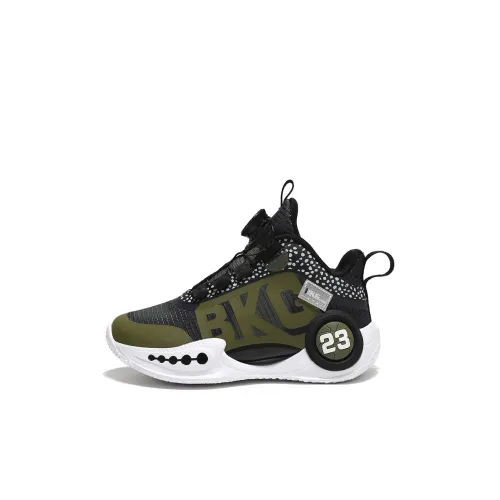 BKG Амортизация Устойчивость к истиранию и Прочные свойства Детские баскетбольные кроссовки Армейский зеленый Подростки
