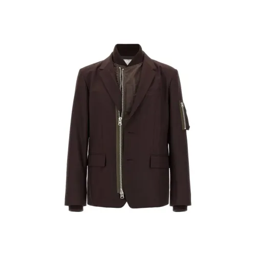 Sacai Мужские куртки темно-коричневого цвета