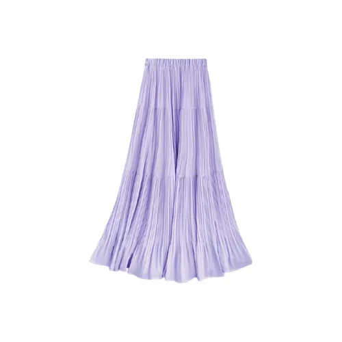 POPO.INFO Фиолетовый Женские Повседневные Длинные Юбки