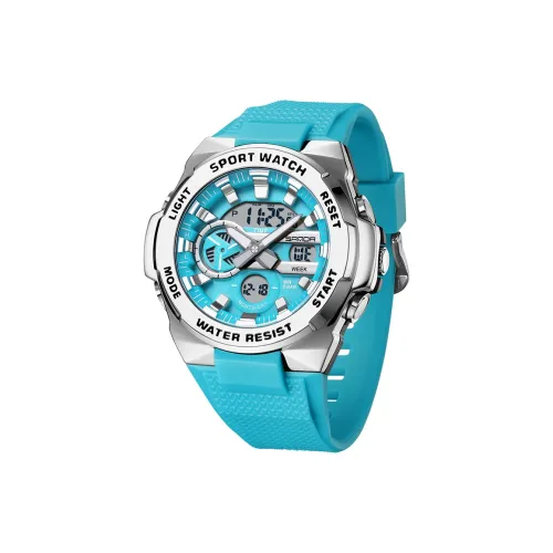 Sanda Электронный + Кварцевый механизм TPU Ремешок Часы Мужские Черный Циферблат