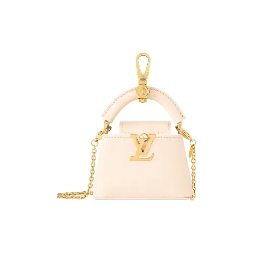 LOUIS VUITTON Capucines Кожа Сумка Аксессуар Женский Бежевый