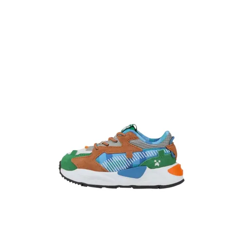 Minecraft X PUMA RS Z Low Топ Обувь для малышей Зеленый Коричневый Синий Infant And Toddler