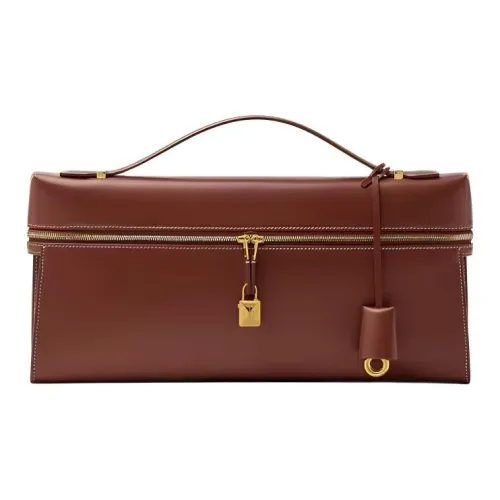 Loro Piana Extra Телячья кожа Сумка Женские Угольно-коричневый Солнце Золотой