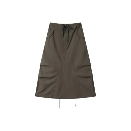 DE Mincollection Зеленый Женские Повседневные Длинные Юбки