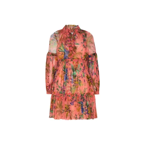 Zimmermann Красный Женские Длинные Платья с Рукавами