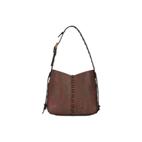 ETRO Сумка из ПВХ-ламината на овечьей шкуре сумка через плечо женская коричневая