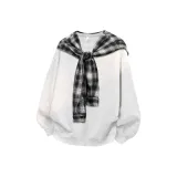 Чёрная шаль + бело-серый вереск