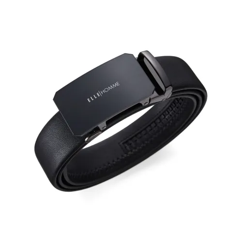 ELLE HOMME Ткань крупнозернистая текстура коровьей кожи Модный тренд Премиум Обхват талии Ремень Мужской Металлический 3,5 см