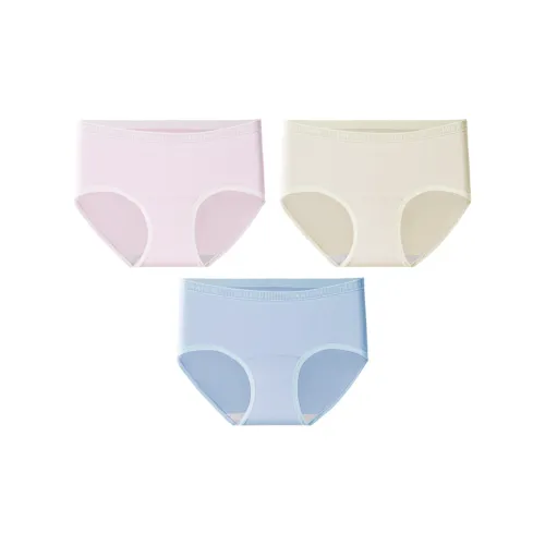 MADALLO [3 упаковки] Розовый + Кожа + Синий Женские трусики-бикини