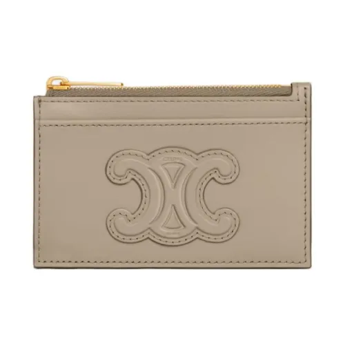 CELINE Cuir Triomphe Коровья кожа Держатель для карт Стандартный Женский Modern Мышка Серый