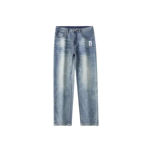 SNOOPY Тонкий Ice Silk Vintage Straight Fit American Jeans Men's