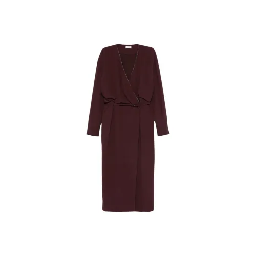 BRUNELLO CUCINELLI FW25 Длинное платье с длинными рукавами женское