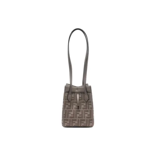 FENDI Cotton Shoulder Bag Mini Women's Khaki