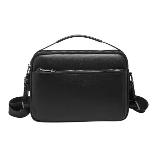 Old Man's Head Сумка из натуральной коровьей кожи одно плечо мужской черный