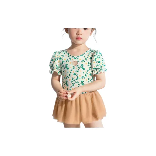 JELLYBABY Детский купальник белый с цветами для малышей