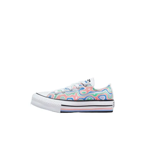 Converse Chuck Taylor All Star Lift Low Топ Kids Кеды Бело-синий розовый Дети Возраст 3-7 лет