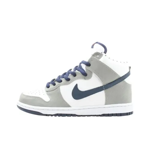 Nike Dunk High Топ Скейтборд Кроссовки Мужские Белые Серые