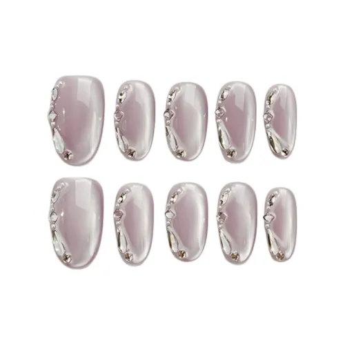 SHIZHIHONGCAN Ручная работа Искусственный Ногтик Овал Светло-фиолетовый Градиент Кошачий глаз