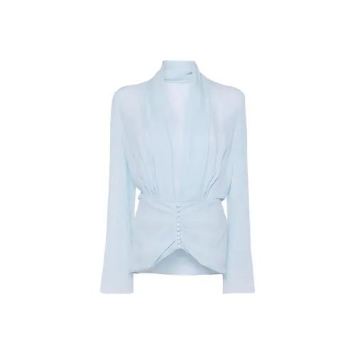 Leather Cat Синий Женские Рубашки