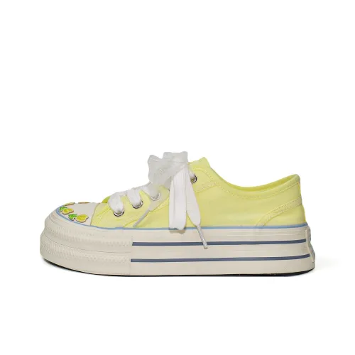 VNEWR Дышащий и Легкий Низкий Топ Кеды Женские Тюльпан Желтый