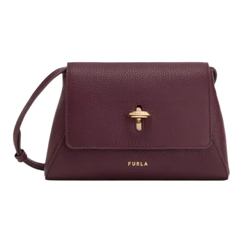 Furla Net Collection Рельефная Телячья Кожа Сумка через плечо Мини Женская Бургунди