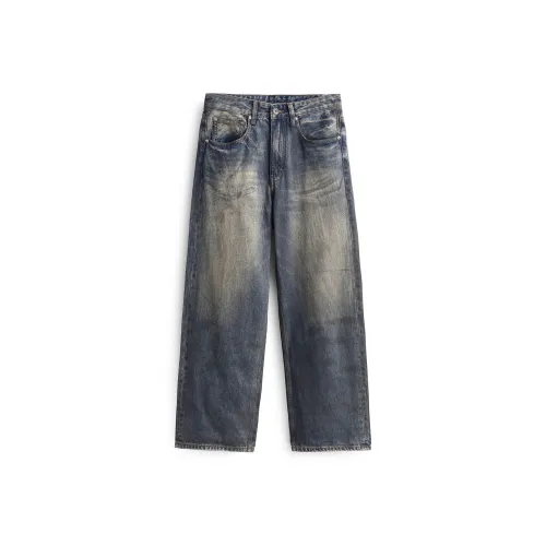 Go it alone Винтажные синие джинсы унисекс