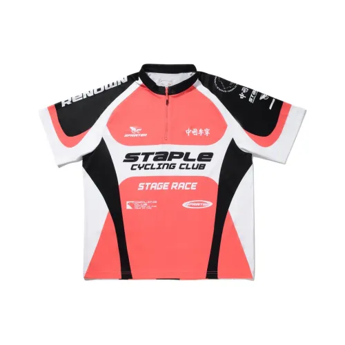 LINING Ярко-оранжевый Красный Group Принт Мужская T-Рубашка