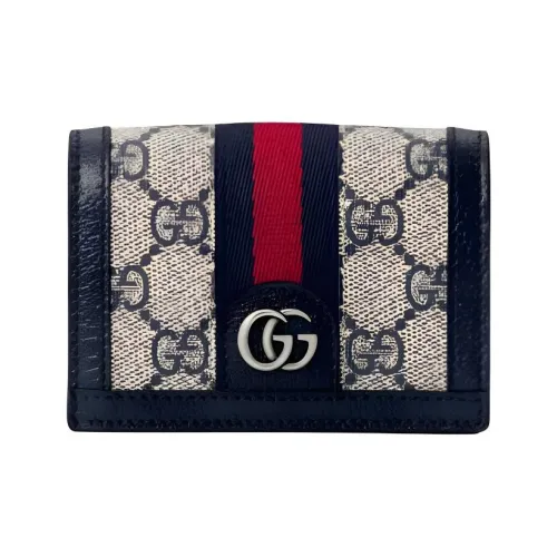 GUCCI Ophidia GG Supreme Холст Кошелек Унисекс Бежевый и Синий