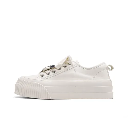 UNCLEWEN FLORENCE Лето Дышащий Увеличение Высоты Низкий Топ Скейтборд Кроссовки Женские