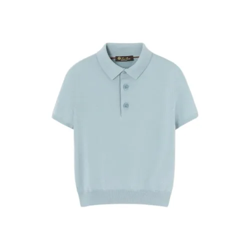 Loro Piana Светло-синий KIDS Поло