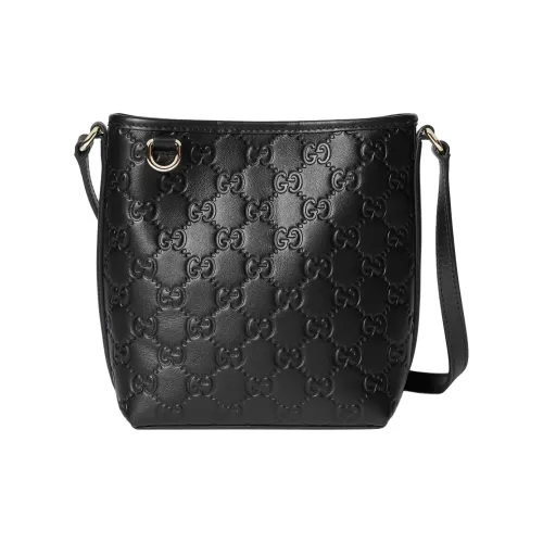 GUCCI GG Emblem Кожа Сумка через плечо Мини Женская Черная